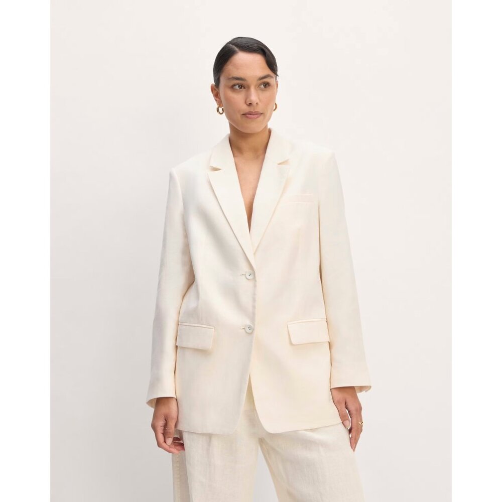 New Everlane‎ The Oversized Linen Blazer in Bone 14